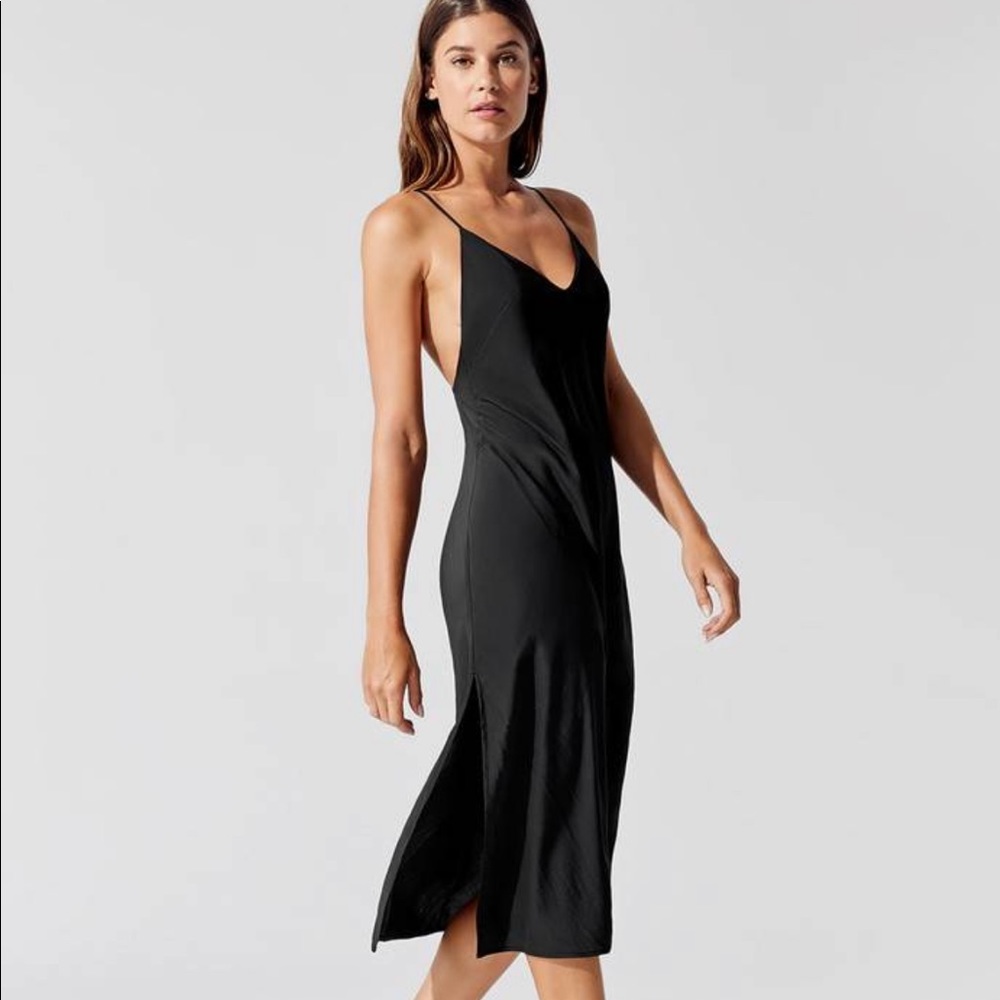 TOPSHOP SATIN BLCK DRESS NWT